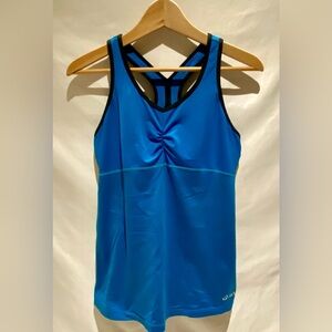 Asics Turquoise Tank Top with Built-In Shelf Bra, size L